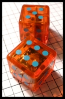 Dice : Dice - 6D - Light up Dice Orange with Blue Pips - SK Collection Buy Nov 2010